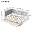 CAVINAS Wood Platform Bed with Storage Headboard, Shelves and 2 Drawers, Twin Size Bed Frame with Upholstered Headboards - 3 of 4