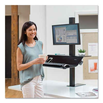 Elevate Black Ash Wood Veneer Dual-Surface Standing Desk Converter