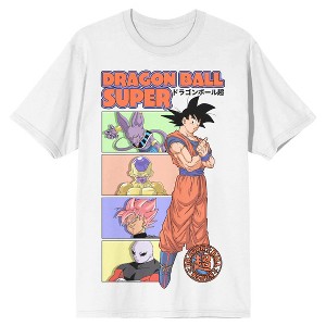 Dragon Ball Z Goku and Villains Men's White Vintage Graphic Tee Shirt - 1 of 1