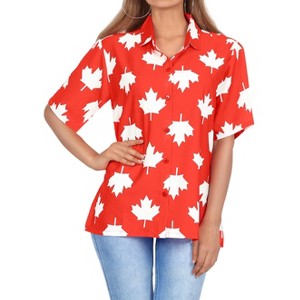 HAPPY BAY Hawaiian Shirts Womens Casual Summer Button Down Beach Party Short Sleeve Blouse Shirt Blouses Dress Tee Shirts Dresses for Women - 1 of 4