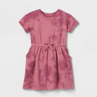 Toddler Girls' Mushroom French Terry Short Sleeve Dress - Cat & Jack™ Pink