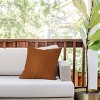 18"x18" Deny Designs Little Arrow Design Co Vert Triple Dash Ginger Square Outdoor Throw Pillow Orange - 3 of 4
