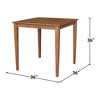 3pc 36"x36" Solid Wood Counter Height Dining Table Set with 2 X-Back Stools Distressed Oak - International Concepts: Hardwood, Rubberwood - 4 of 4