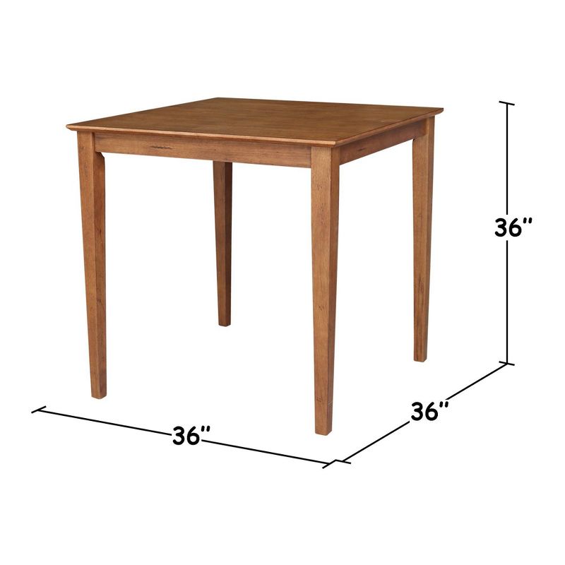 36&#34;x36&#34; Solid Wood Counter Height Dining Table with Shaker Styled Legs Distressed Oak - International Concepts, 4 of 5