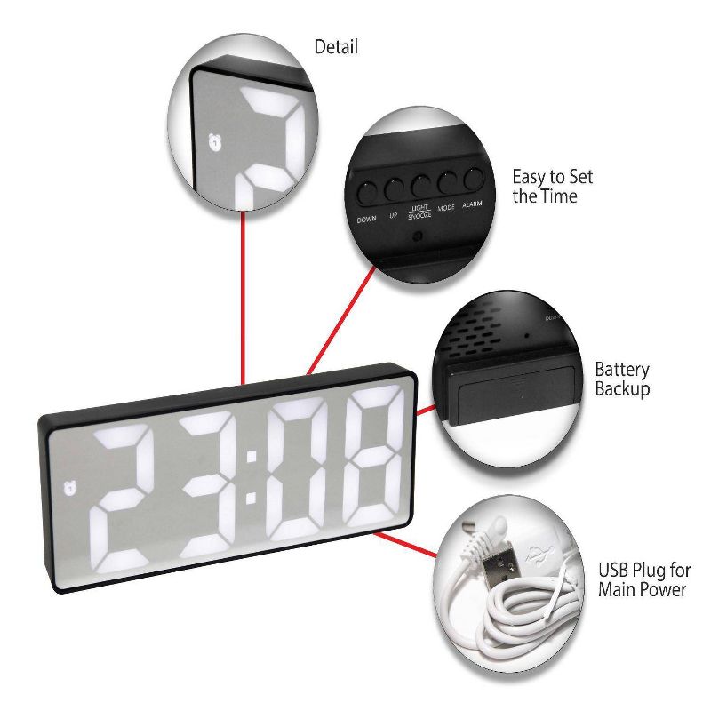 6.25" Digital Tabletop Clock - Infinity Instruments, 4 of 7