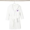 Personalized Linum Kids 100% Polyester SUPER PLUSH Double Brushed Hooded Bathrobe in Purple Script Font - 2 of 4