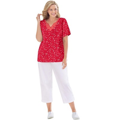 Woman Within Plus Size 2-Piece Tunic And Capri Set