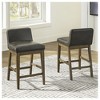 Signature Design by Ashley Cabalynn Faux Leather Upholstered Counter Height Barstool with Solid Wood Frame in Two-Tone Brown, Set of 2 - 2 of 4