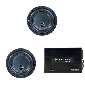 ATG Transcend Series 1800 Watt Class D Mono Amplifier with (2) 8" 4 Ohm DVC Subwoofers - 1 of 4
