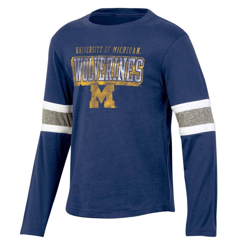 NCAA Michigan Wolverines Boys&#39; Long Sleeve T-Shirt, 1 of 4