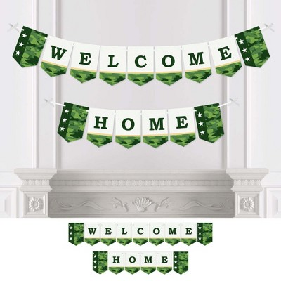 Big Dot of Happiness Welcome Home Hero - Military Army Homecoming Bunting Banner - Party Decorations - Welcome Home