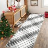 Washable Geometric Runner Rug, Non-Slip Low Pile Carpet, Foldable Stain-Resistant Plaid Floor Mat for Hallway or Entryway - 2 of 4