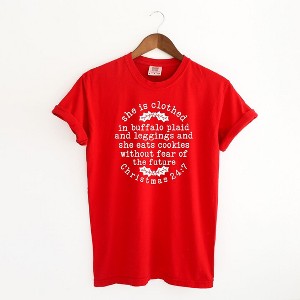 Simply Sage Market Women's Christmas 24:7 Short Sleeve Garment Dyed Graphic Tee - 1 of 2
