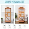 Skyzone 65" Outdoor Fir Wood Birdcage Aviary with 2 Doors, Pull-Out Tray, Weather-Resistant Roof, - 3 of 4