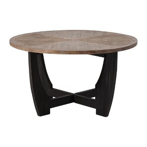 COZAYH Rustic Farmhouse Round Coffee Table with Crisscross Base for Living Room, Made From Solid Manufactured Wood and Holds up to 21 Pounds - 1 of 4