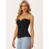 INSPIRE CHIC Women's Knit Twist Knot Front Off Shoulder Strapless Bandeau Top - 3 of 4