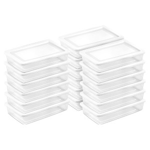 Sterilite Storage Box, Stackable Tote, Clear Plastic Container with Secure Snapping Lids for Home and Office Organization - 1 of 4