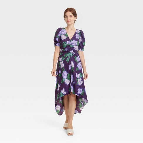 Women's Midi Slip Dress - A New Day™ Black Floral M : Target