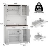 71" Pantry Cabinet with Charging Station, Kitchen Storage Cabinet with Microwave Stand, 8-Zone Organization for Dining, Kitchen, Living Room - 2 of 4