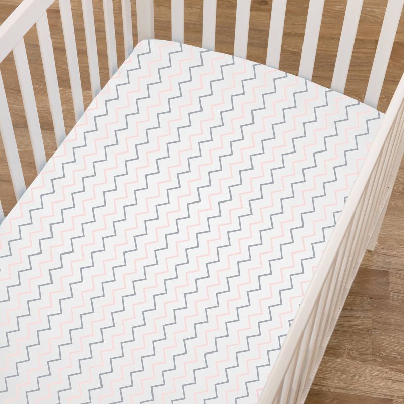 TL Care Printed 100% Cotton Knit Fitted Mini Crib Sheet - 2pk, 3 of 4