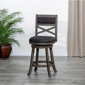 CAVINAS 24" Counter Height X-Back Chair, Swivel Stool, Bistro Chairs, Swivel Dining Chair, Fabric Seat - 1 of 4