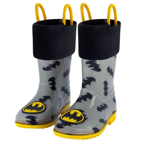 Batman Kid’s Rain Boots With Soft Removable Liner, Shoe Size 11t : Target