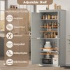 Pantry Cabinet,70" Tall Kitchen Pantry Cabinets with 2 Doors and 3 Adjustable Shelves, Freestanding Cupboard, Modern Storage Cabinet for Bathroom - 3 of 4