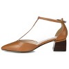 Journee Signature Womens Genuine Leather Cameela Buckle Low Stacked Heel Almond Toe Pumps - 2 of 4