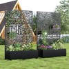 SpassWay 72"H Metal Planter Box with Trellis Raised Garden Bed with Arbor Privacy Screen with Wheels - 2 of 4