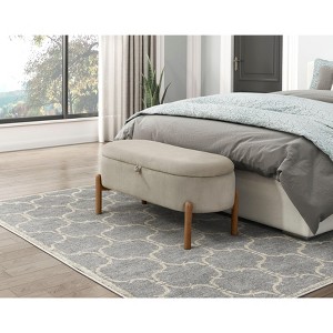 CAVINAS Modern Lift-Open Top Ottoman Bench with Cushioned Seat,Upholstered Storage Bench for Living Room - 1 of 4