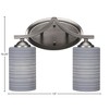 Toltec Lighting Zilo 2 - Light Vanity in  Graphite with 4" Gray Matrix Shade - 2 of 2