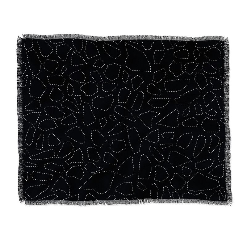 Fimbis Terrazzo Dash Black And White Woven Throw Blanket - Deny Designs, 1 of 3