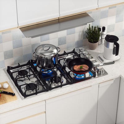 36-Inch Stainless Steel Gas Cooktop with 6 Sealed Burners