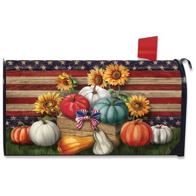 Briarwood Lane Patriotic Pumpkins Autumn Large Mailbox Cover Sunf
