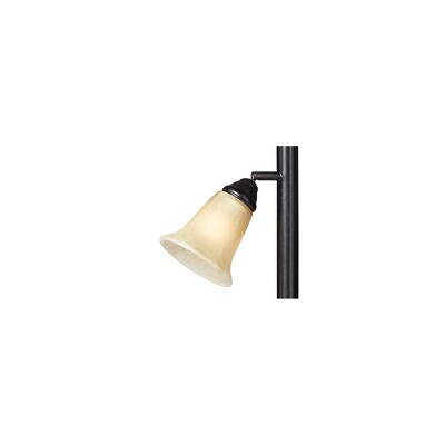 Bronze 72" Torchiere Floor Lamp with Alabaster Glass Shades