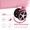Syemin Luggage Luggage Sets 3 Piece Hard shell ABS Lightweight Durable Suitcases with Double Spinner Wheels, Pink, 18.3"*11.4"*29.9" - 4 of 4
