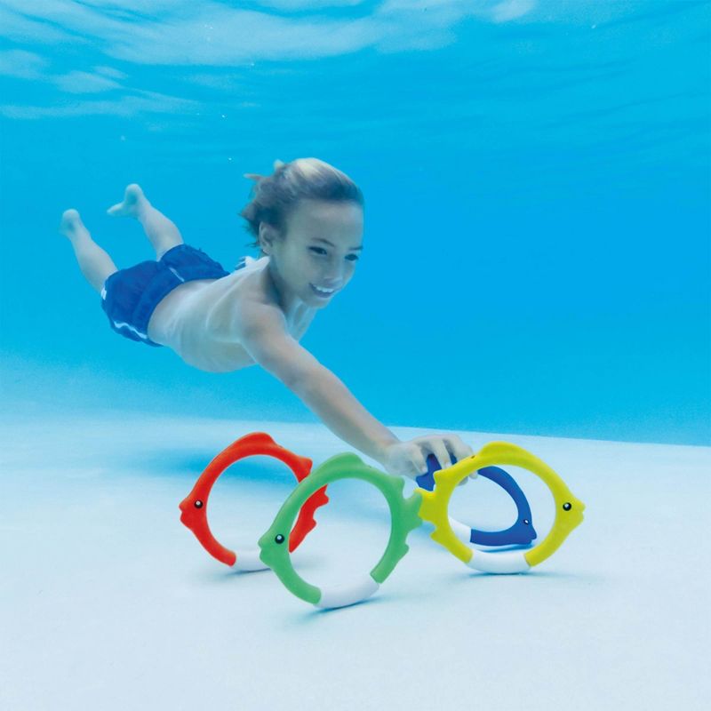 Intex Diving Swimming Pool Kids Toy Play Underwater Fish Rings Sticks, 4 Pack, 3 of 6