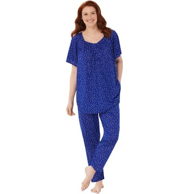 Dreams & Co. Women's Plus Size Short-Sleeve Cooling Pajama Set