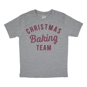 Youth Christmas Baking Team T Shirt Funny Xmas Party Family Novelty Graphic Tee For Kids - Crazy Dog Youth T Shirt - 1 of 4