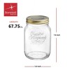 Bormioli Rocco Quattro Stagioni Mason Jar - One-Piece Twist Top Lid, Beehive Motif - Embossed Glass Container, BPA-Free, Made in Italy - 2 of 4