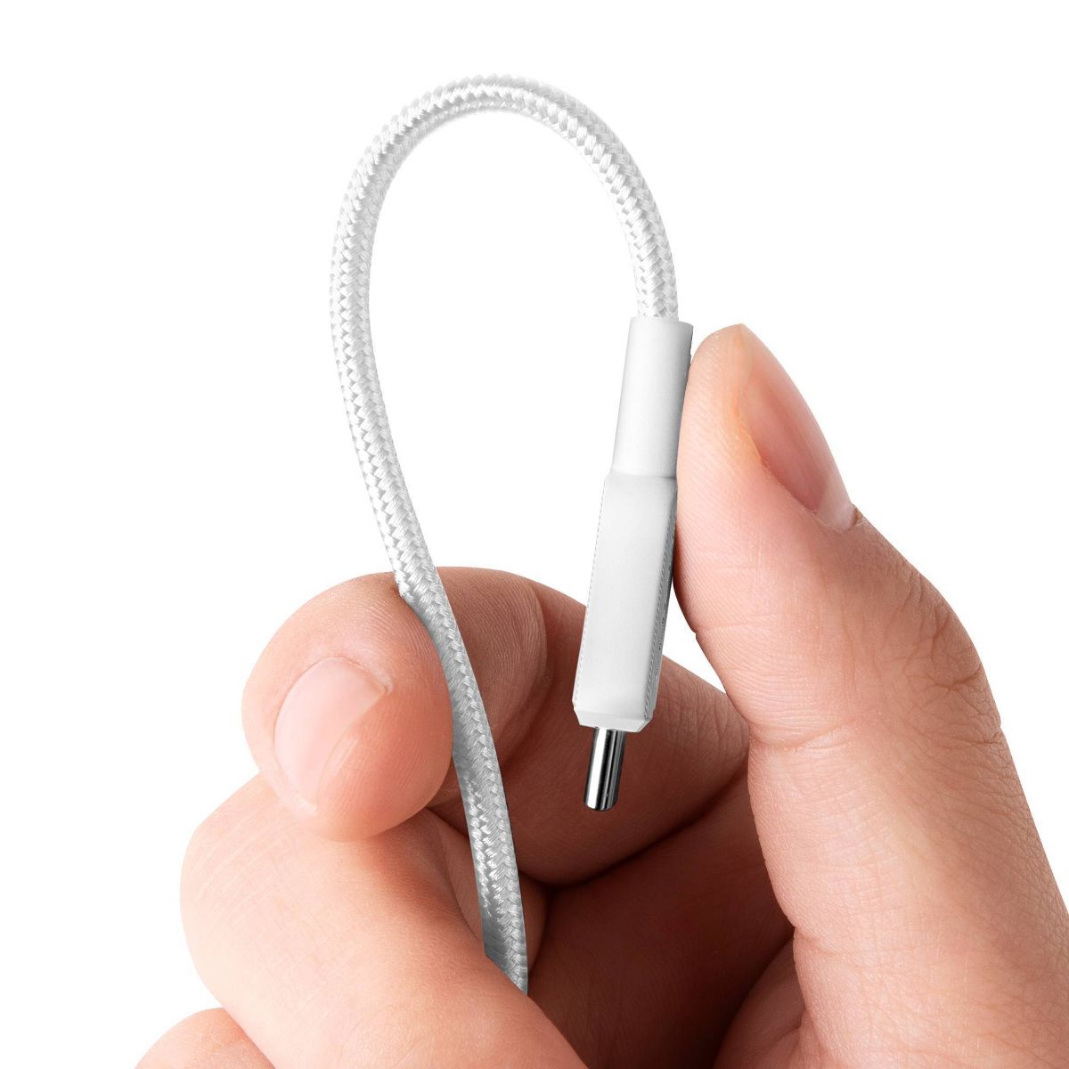 Anker 10' 60W Braided USB-C to USB-C Max Fast Charging Cable - White: Male-To-Male Cord - thumbnail 3