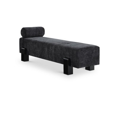 black chenille fabric/black