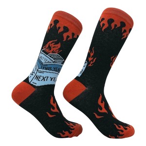 Crazy Dog Men's Dumpster Fire Socks Funny Sarcastic Graphic Novelty Footwear for Men - 1 of 4