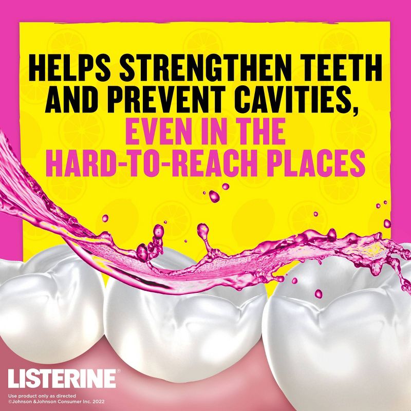 Listerine Smart Rinse Kids Fluoride Mouthwash Pink Lemonade - 500ml, 4 of 10