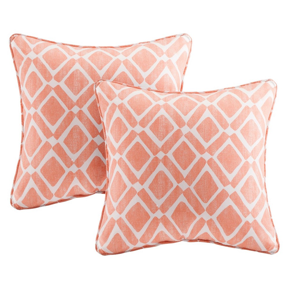 UPC 675716593544 product image for Orange Natalie Printed Square Throw Pillow 2pk 20