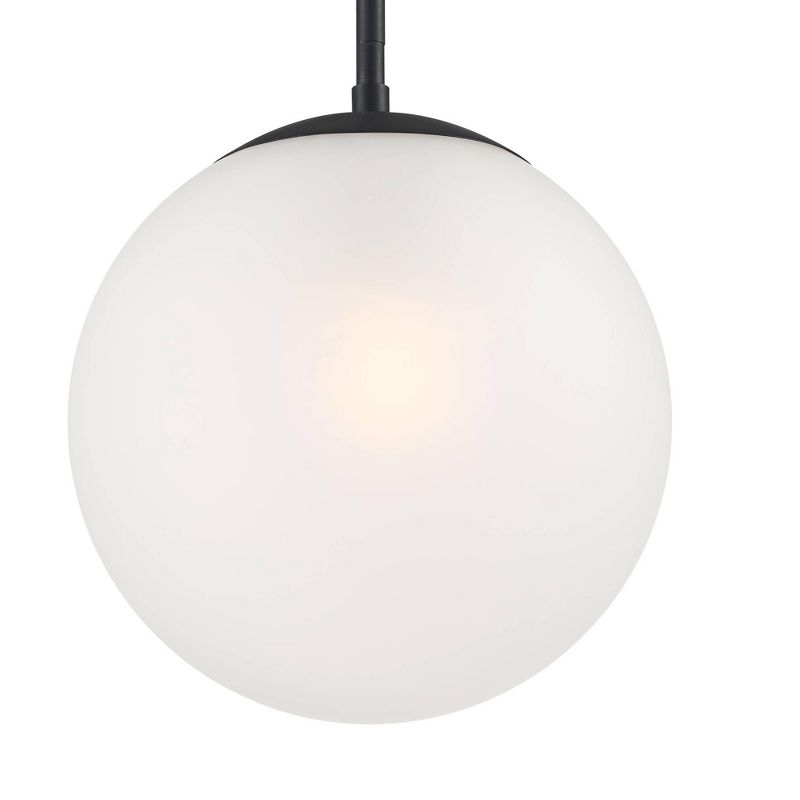 360 Lighting Ciana Black Mini Pendant 10" Wide Modern Orb Frosted Globe Glass Shade for Dining Room House Foyer Kitchen Island Entryway Bedroom Home, 3 of 8