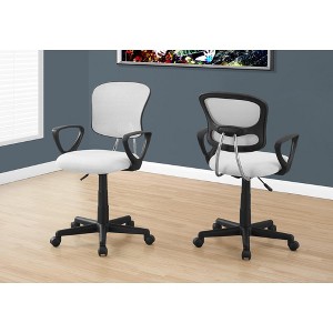 Vynxaria Office Chair, Adjustable Height, Swivel, Ergonomic, Armrests, Computer Desk, Work, Juvenile, White Mesh, Black Metal - 1 of 4