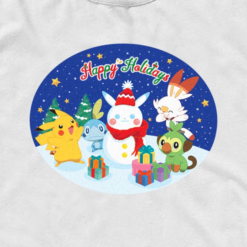Men's Pokemon Happy Holidays Snowman Pikachu Tank Top, 2 of 5