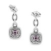 Haus of Brilliance Silver 6x6MM Cushion Purple Amethyst and Diamond Accent Drop Dangle Earrings - 4 of 4