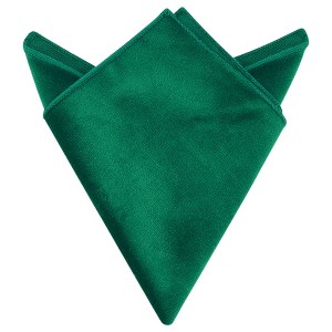 INSPIRE CHIC Men's Velvet Self-Fold Solid Color Pocket Square - 1 of 4